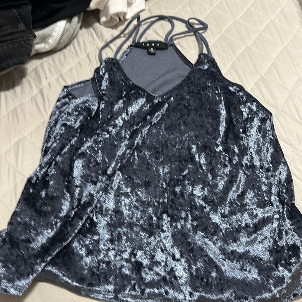 velvet blue cami top